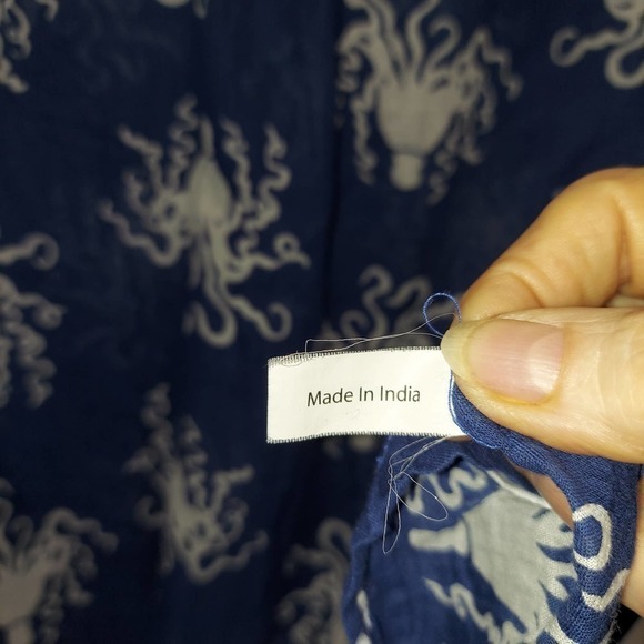 Rock Flower Paper Blue and White Casual Top/Swimsuit Coverup - Picture 3 of 8